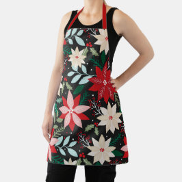 Delantal Navidades modernos bonito vacaciones Poinsettia Fl