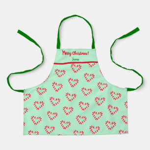Delantal Navidades modernos Corazón Candy Cane Pequeño
