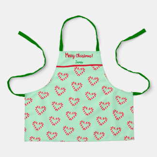 Delantal Navidades modernos Corazón Candy Cane Pequeño