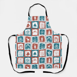 Delantal Navidades Mosaic Advenedidos  Patrón Rojo Verde