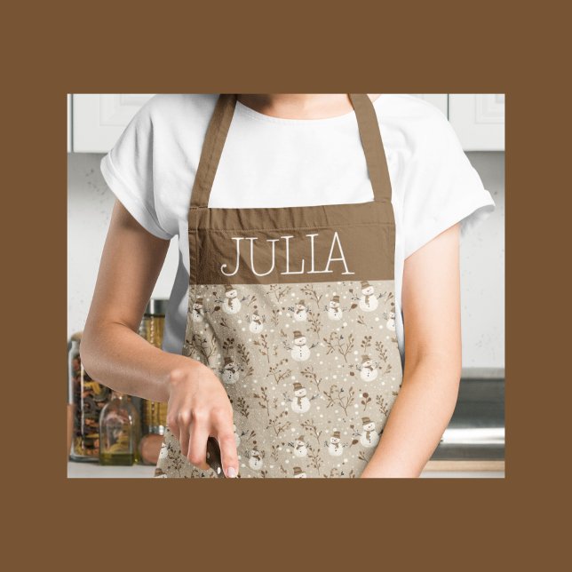 Delantal Navidades Neutrales Beige y Brown con hombres de n (Subido por el creador)