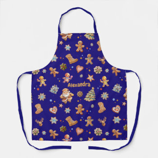 Delantal Navidades nombran Personalizado Fun Cute Gingerbre