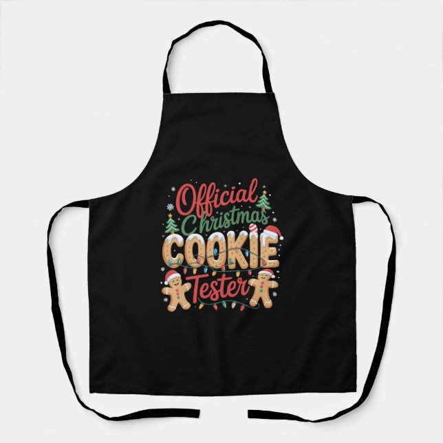 Delantal Navidades oficiales Cookie Tester Crew Baking Xmas (Anverso)