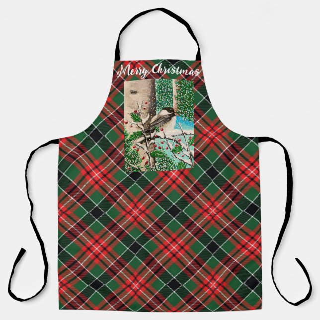 Delantal Navidades pagados Chickadee Apron (Anverso)
