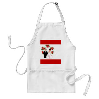 Delantal Navidades Pareja Boda IV En Rojo