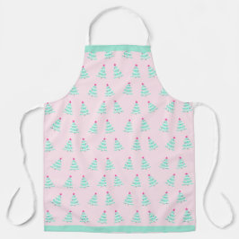 Delantal Navidades Pastel Rosa Apron - Tema Árbol de Navida