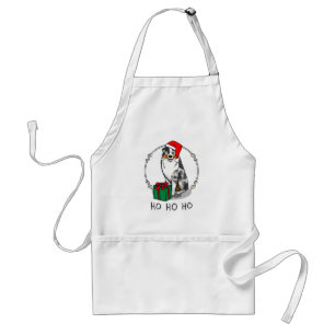Delantal Navidades Pastor Australiano (azul merle tan/w 1)
