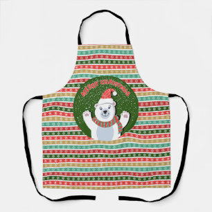 Delantal Navidades Patrones festivos con Oso de Teddy