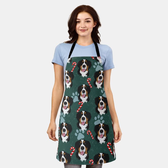 Delantal Navidades Perro de montaña Bernese (Gastado)