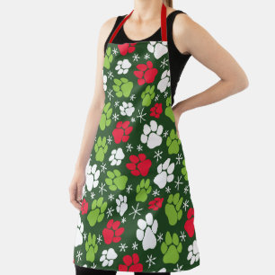 Delantal Navidades Perro Paw Imprime Trama Perros Perros Gr