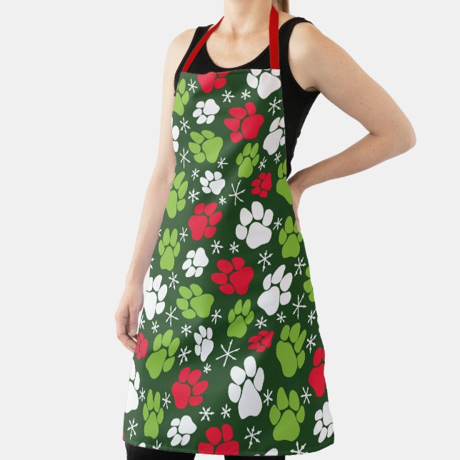 Delantal Navidades Perro Paw Imprime Trama Perros Perros Gr (in situ)