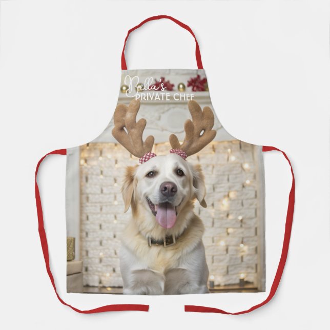 Delantal Navidades Perro Personalizado de Chef Privado Foto (Anverso)