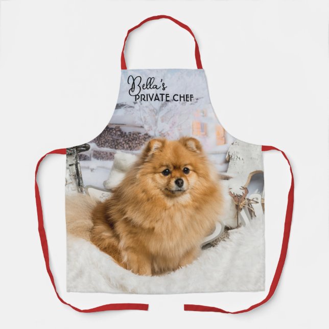 Delantal Navidades Perro Personalizado de Chef Privado Foto (Anverso)