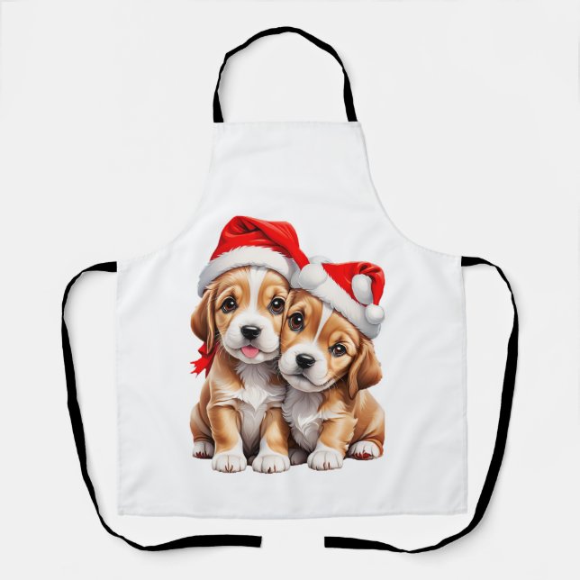 Delantal Navidades Perros Cachorros (Anverso)