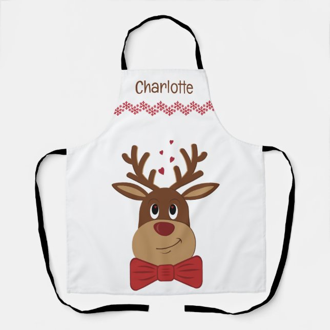Delantal Navidades personalizados aman a los renos (Anverso)