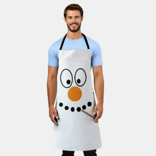 Delantal Navidades personalizados Cara de Snowman