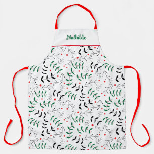 Delantal Navidades personalizados de Winter Woodland Retro