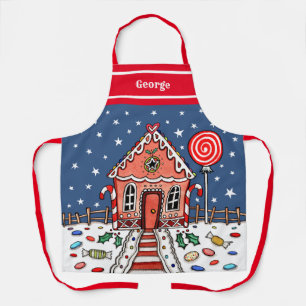 Delantal Navidades personalizados Gingerbread House