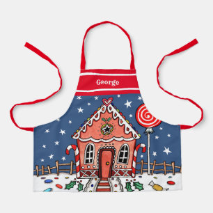 Delantal Navidades personalizados Gingerbread House