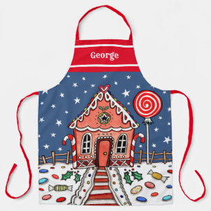 Delantal Navidades personalizados Gingerbread House