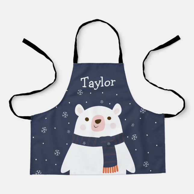 Delantal Navidades personalizados portan niños Apron (Anverso)
