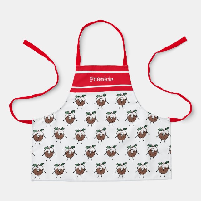 Delantal Navidades personalizados pudding (Anverso)