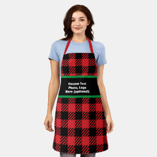 Delantal Navidades personalizados únicos rojos con cola de