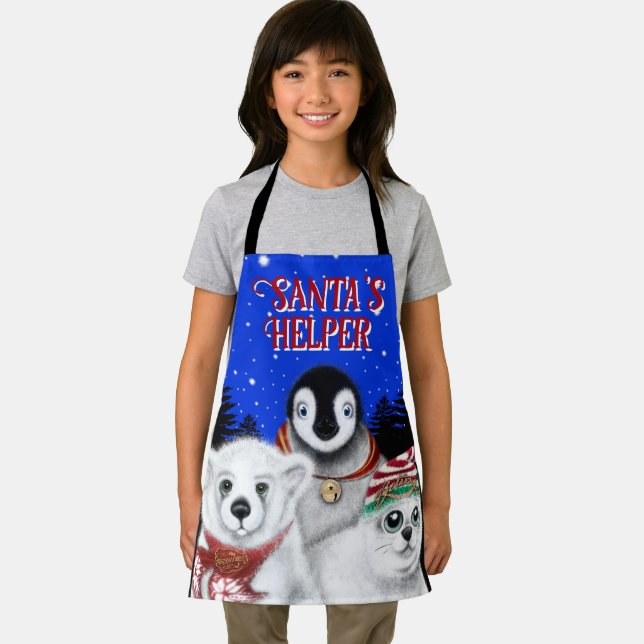 Delantal Navidades pingüino bebé de oso polar personaliza s (in situ)
