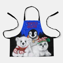 Delantal Navidades pingüino bebé oso polar cachorro