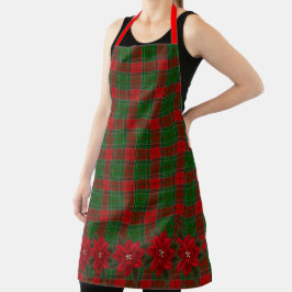 Delantal Navidades Poinsettia Lumberjack Red Green Plaid