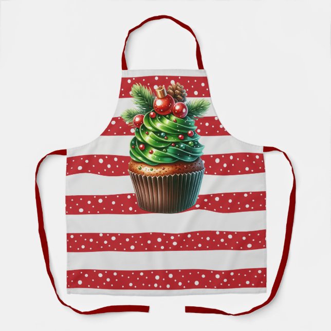 Delantal Navidades Polka Dots y Cupcake Apron (Anverso)