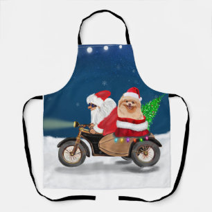 Delantal Navidades porcinos de Pomerania