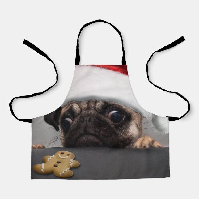 Delantal Navidades Pug (Anverso)