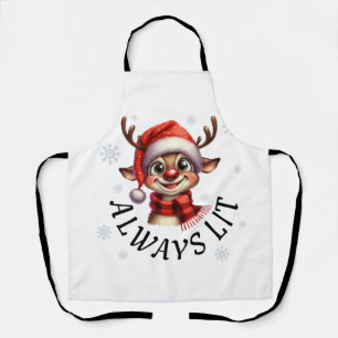 Delantal Navidades raras, renos, siempre encendidos