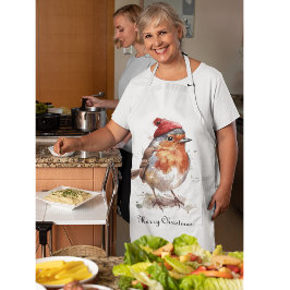 Delantal Navidades Red Robin, personalizable