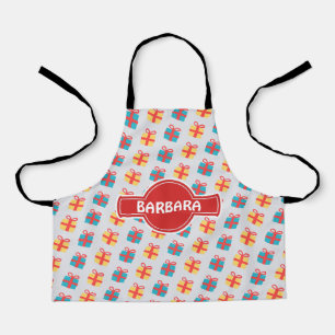 Delantal Navidades Regalo Naranja Gris Patrón mínimo