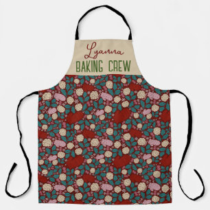 Delantal Navidades retro y cómodos de tendencia azul rojo