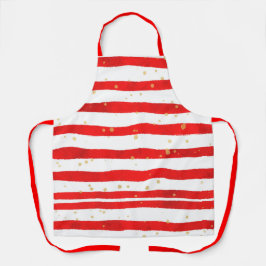 Delantal Navidades Rojo Y Blanco Rayado