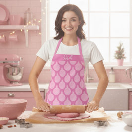 Delantal Navidades rosados balls Holiday Apron
