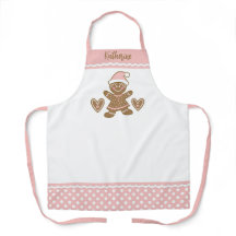 Navidades rosados Chica Gingerbread Cookie Apron