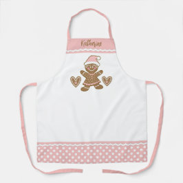 Delantal Navidades rosados Chica Gingerbread Cookie Apron