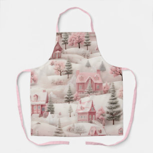 Delantal Navidades rosados de época