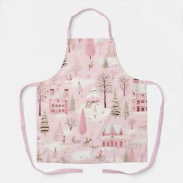 Delantal Navidades rosados de época