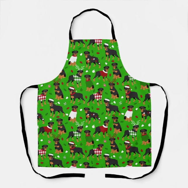 Delantal Navidades Rottweiler Apron (Anverso)