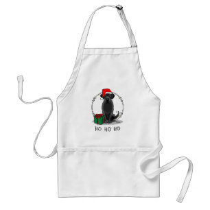 Delantal Navidades Santa Black Labrador Retriever Cute