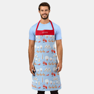 Delantal Navidades Santa Claus Apron con nombre grande
