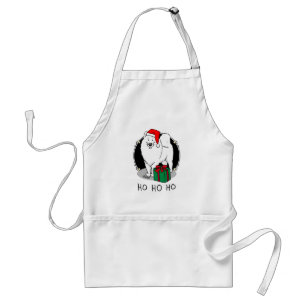 Delantal Navidades Santa Claus Gorra Samoyed Dog Funny