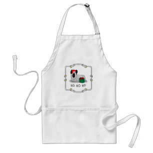 Delantal Navidades Santa Claus Gorra Skye Terrier (plata)