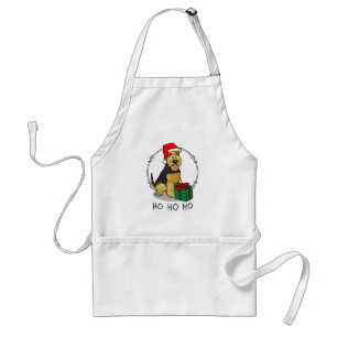 Delantal Navidades Santa Claus Gorra Welsh Terrier Dog Cute