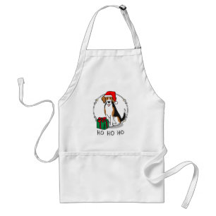 Delantal Navidades Santa Hat Beagle (triple color 3) Dog Cu